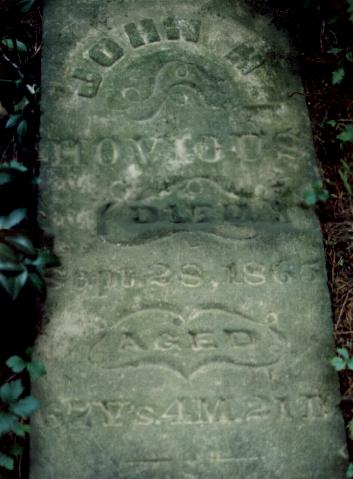 John Harding Hovious' tombstone.