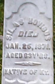 Inscription on Silas' grave marker.